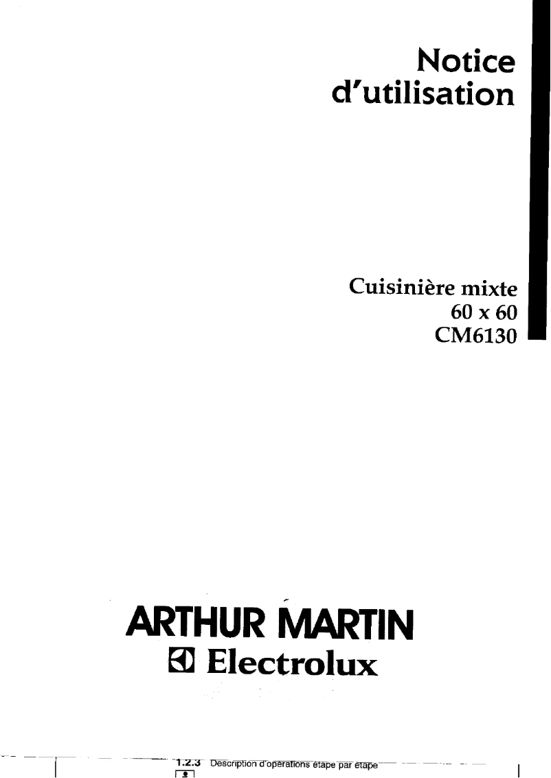 Page 1 de la notice Manuel utilisateur Arthur Martin-Electrolux CM6130