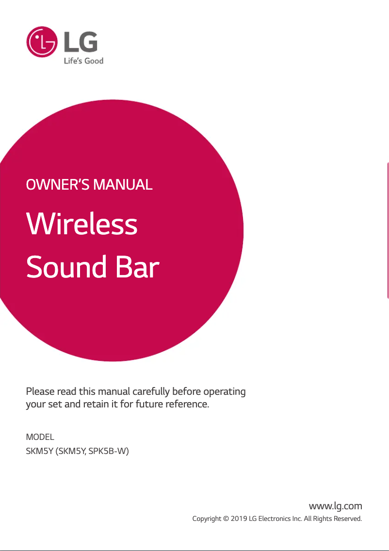 Page 1 de la notice Manuel utilisateur LG SKM5Y