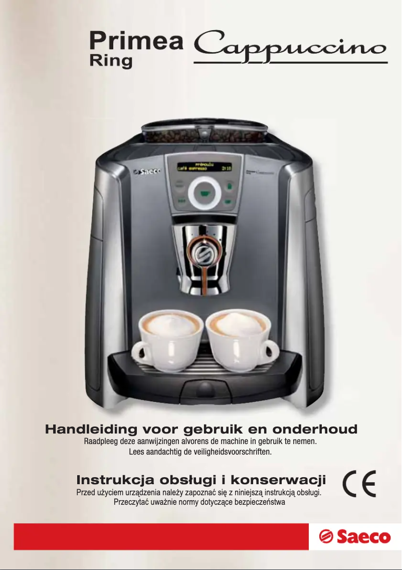 Image de la première page du manuel de l'appareil Saeco Primea Cappuccino Ring