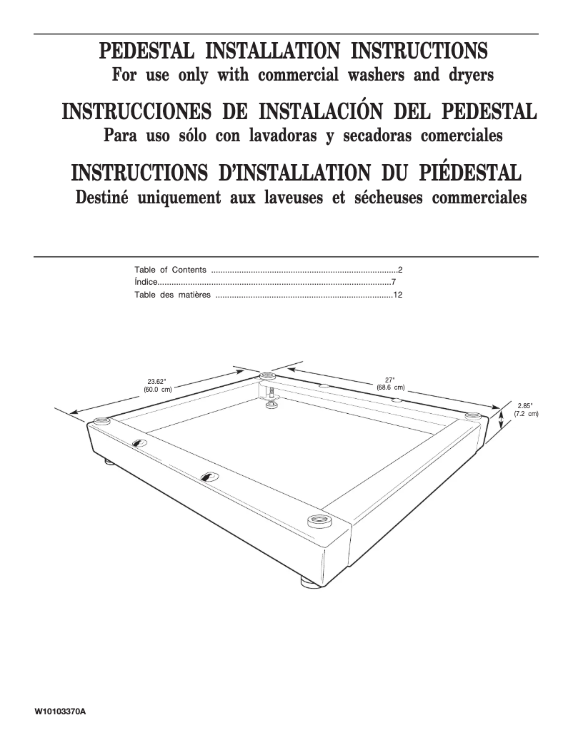 Page 1 de la notice Manuel utilisateur Maytag WHP0400VW