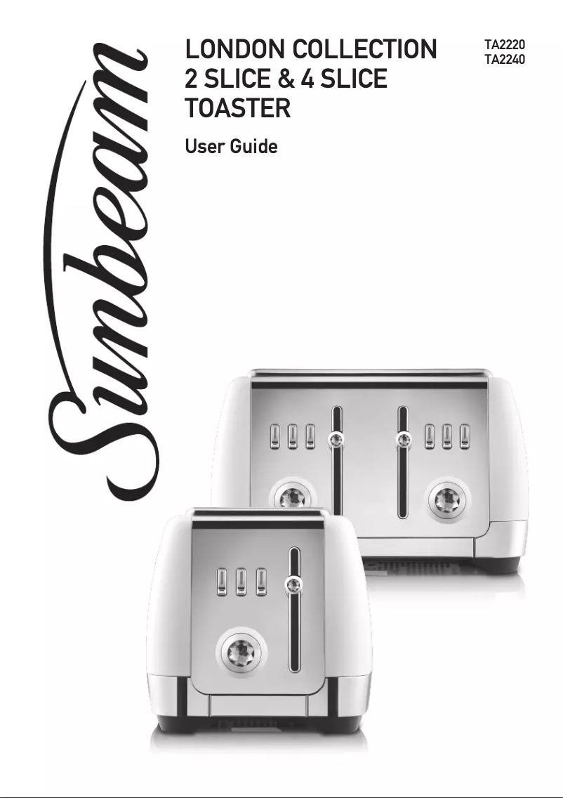 Image de la première page du manuel de l'appareil London Collection TA2220