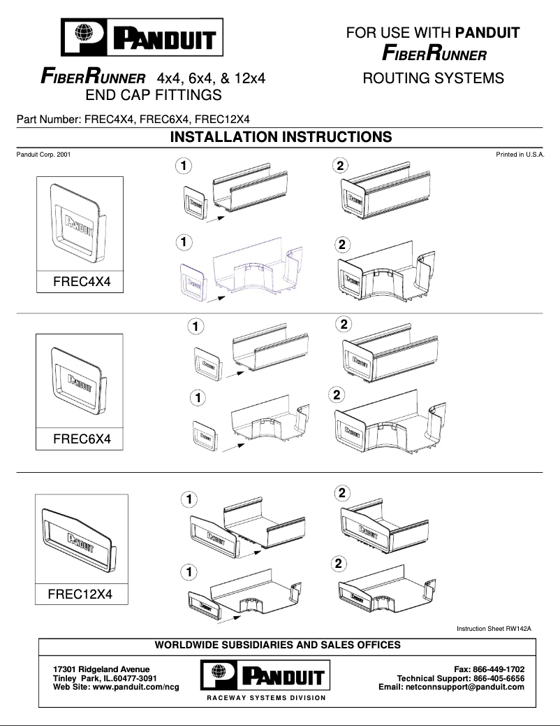 Página 1 del manual Manual de usuario Panduit FREC6X4YL
