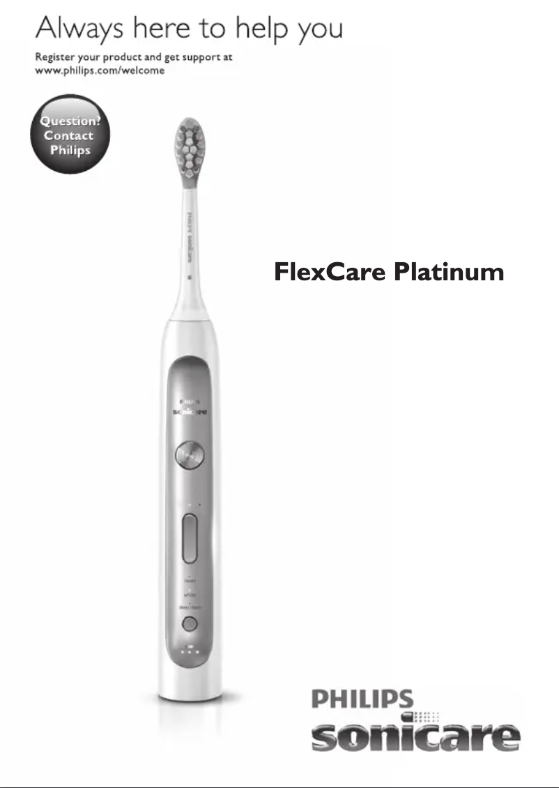 Page 1 de la notice Manuel utilisateur Philips Sonicare FlexCare Platinum Sonic HX9111