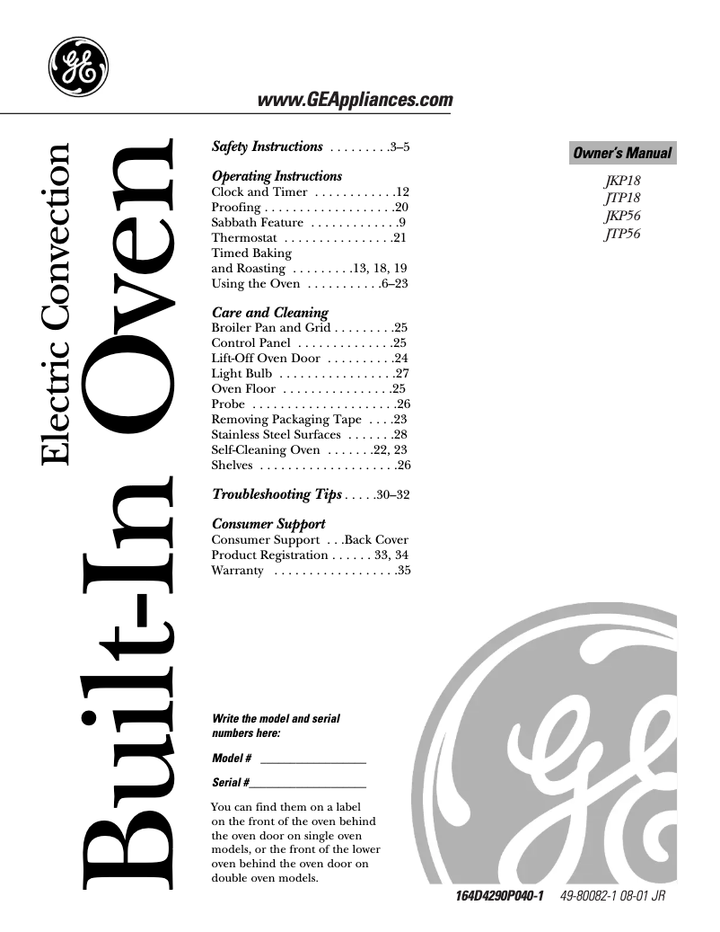 Page 1 de la notice Manuel d'utilisation et d'entretien GE Profile JKP18CDCC