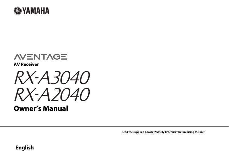Image de la première page du manuel de l'appareil Aventage RX-A3040