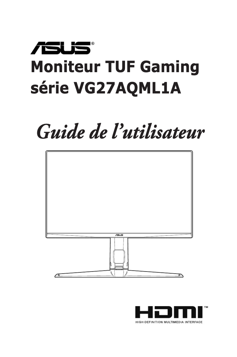 Page 1 de la notice Manuel utilisateur Asus TUF Gaming VG27AQML1A