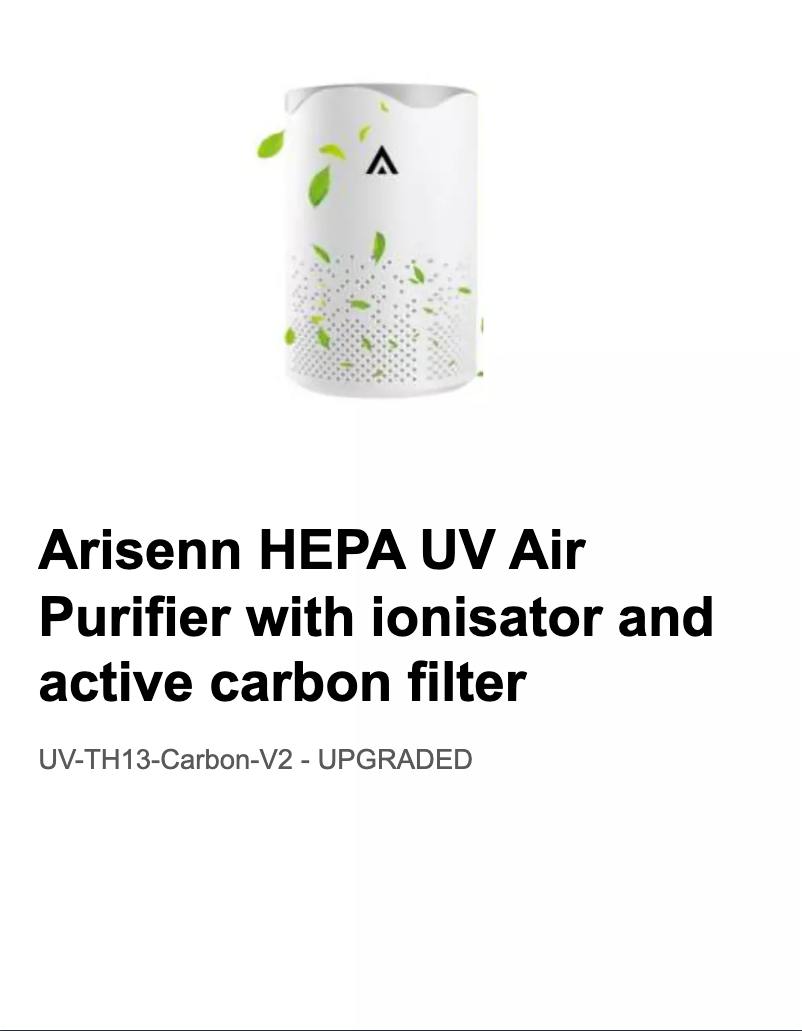 Page n°1 - Manuel utilisateur Arisenn UV-TH13-Carbon-V2