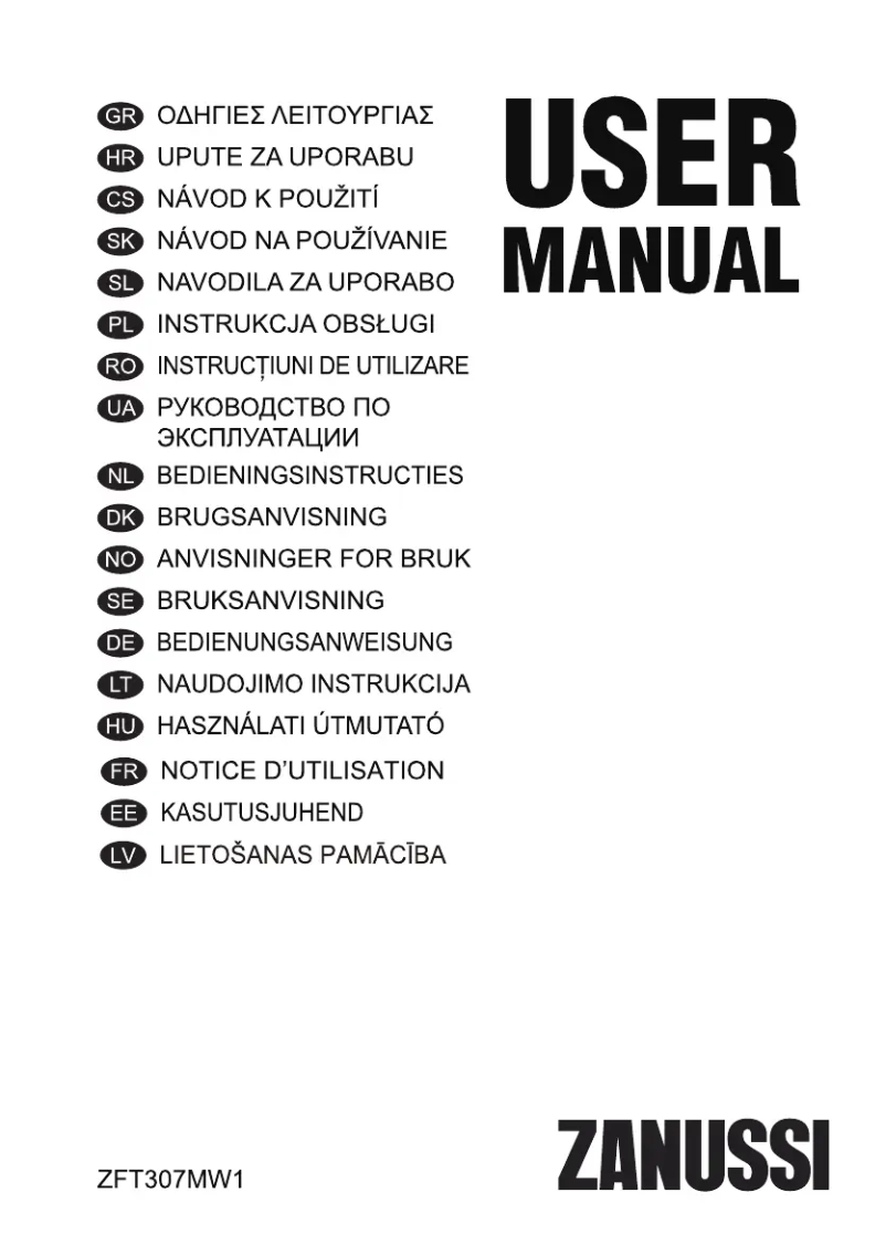 Page 1 de la notice Manuel utilisateur Zanussi ZFT 307 MW1