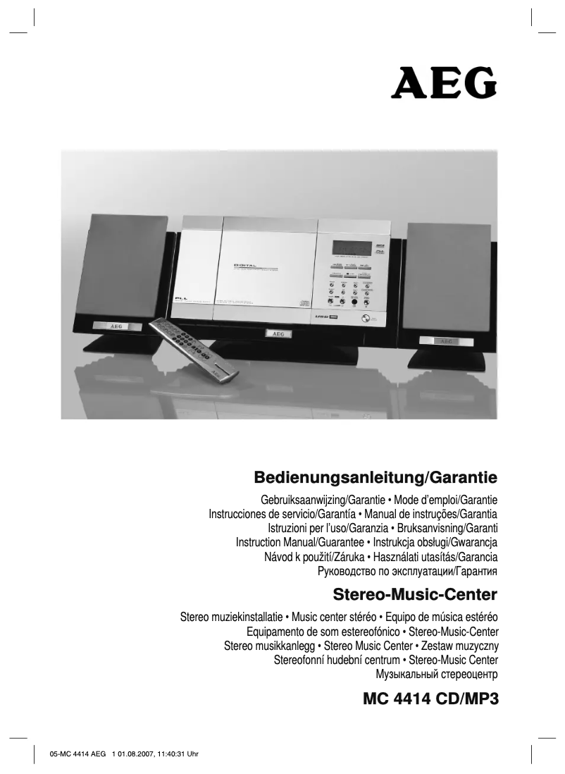 Page 1 de la notice Manuel utilisateur AEG MC 4414 CD/MP3