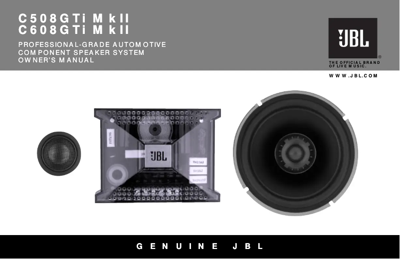 Page n°1 - Manuel utilisateur JBL C508GTi MkII