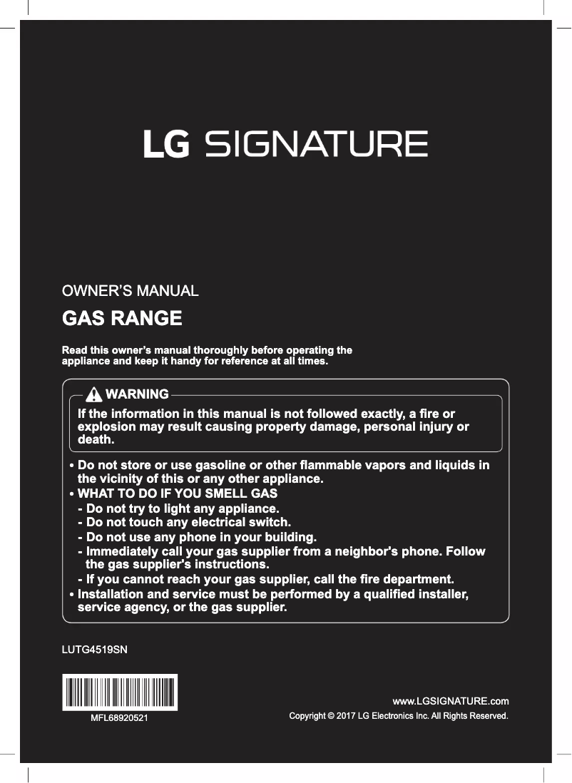 Page 1 de la notice Manuel utilisateur LG LUTG4519SN