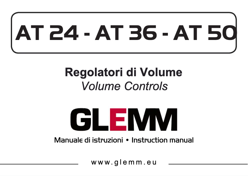 Page n°1 - Manuel utilisateur Glemm AT 36