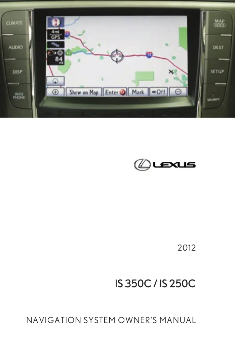 Page 1 de la notice Manuel utilisateur Lexus IS 350 C (2012)