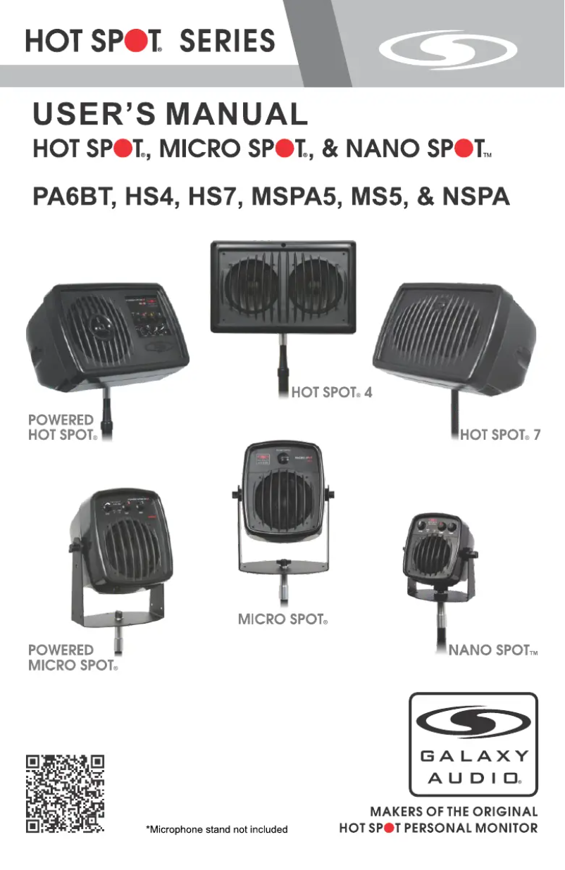 Page 1 de la notice Manuel utilisateur Galaxy Audio NSPA