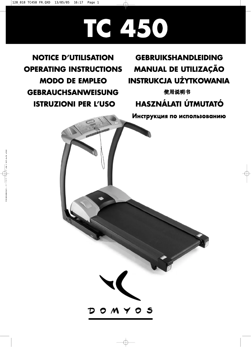 Page n°1 - Manuel utilisateur Domyos TC 450