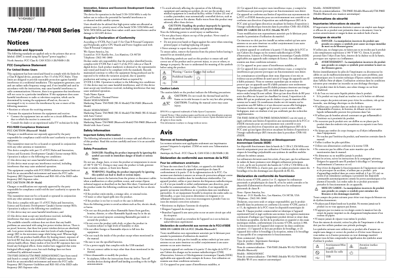 Página 1 del manual Manual de usuario Epson Mobilink TM-P80II Plus