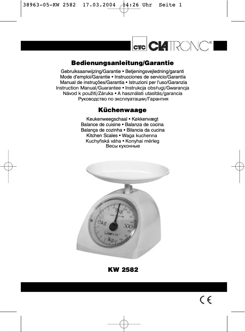 Image de la première page du manuel de l'appareil KW 2582