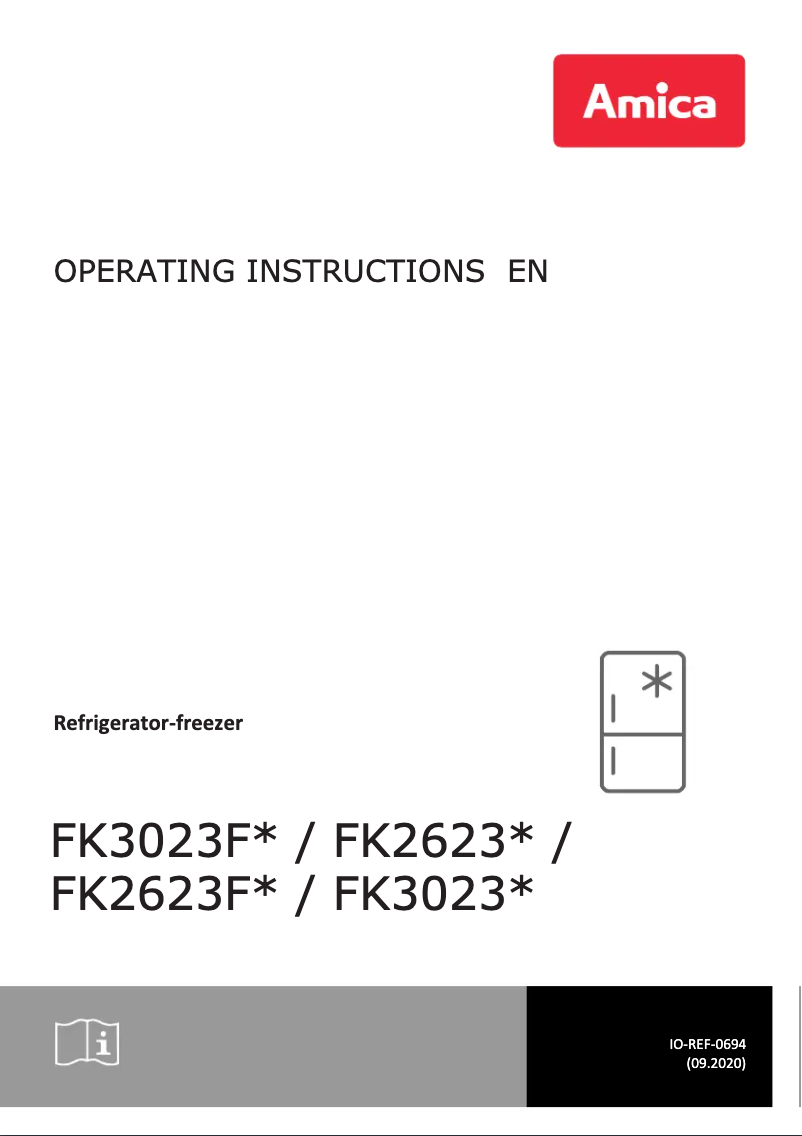Page 1 de la notice Manuel utilisateur Amica FK2623F