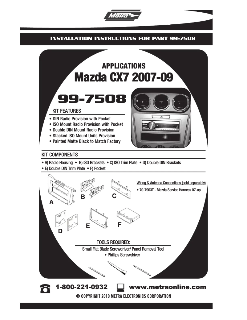 Page n°1 - Mode d'emploi Metra 99-7508