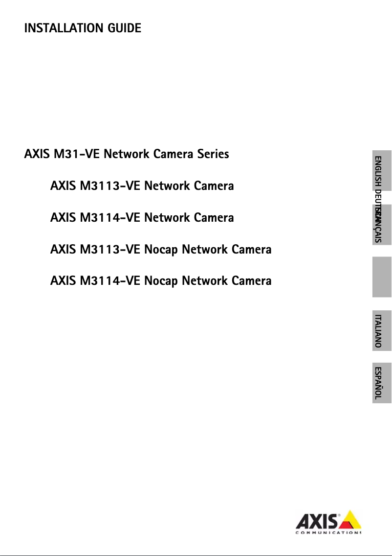 Page 1 de la notice Manuel utilisateur Axis M3113-VE