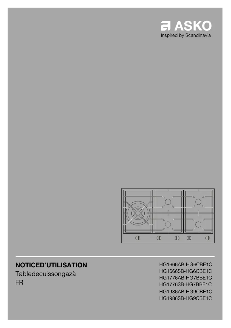 Page n°1 - Manuel utilisateur Asko HG1666AB/S1