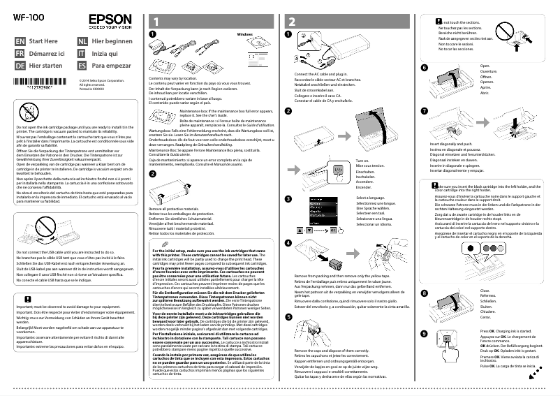 Image de la première page du manuel de l'appareil WorkForce WF-100W