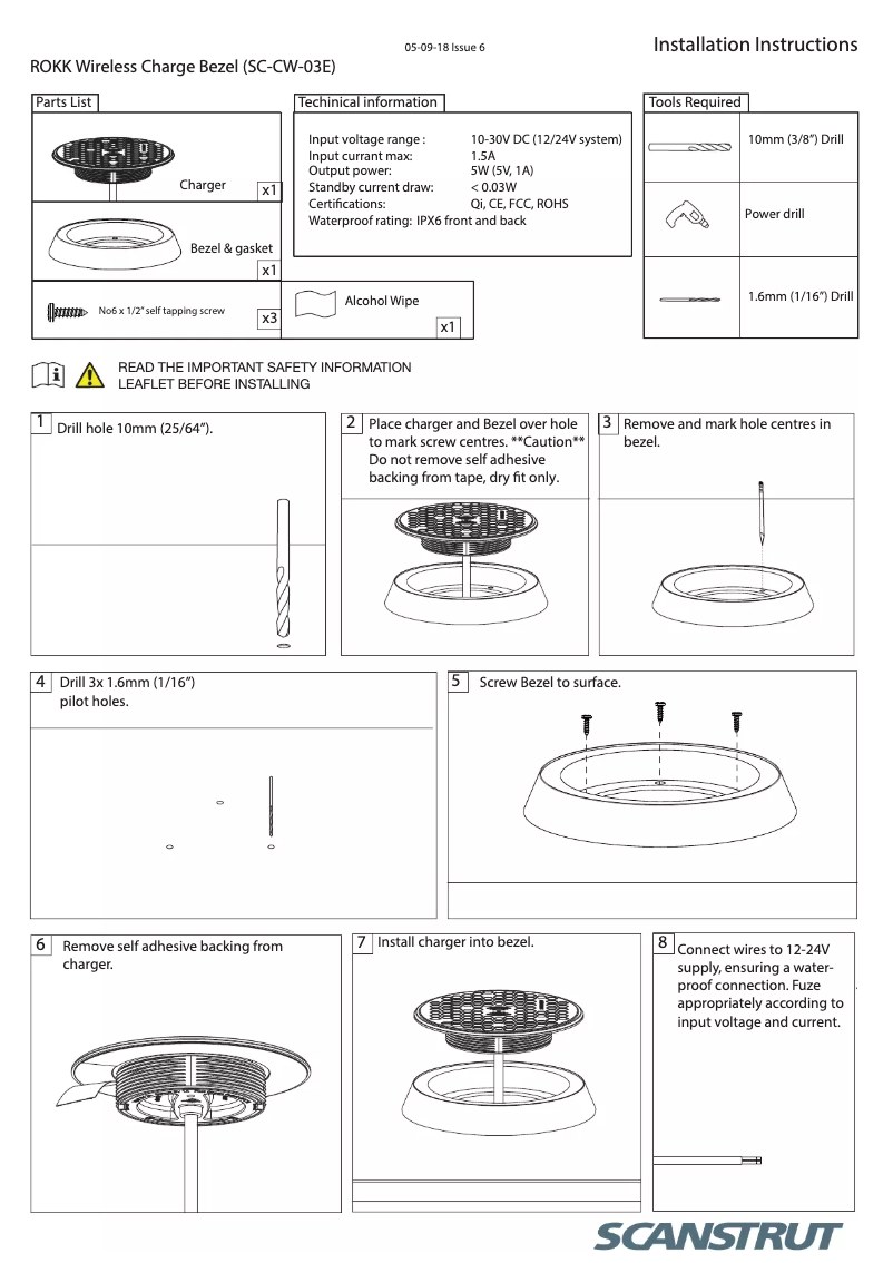 Image de la première page du manuel de l'appareil SC-CW-03E