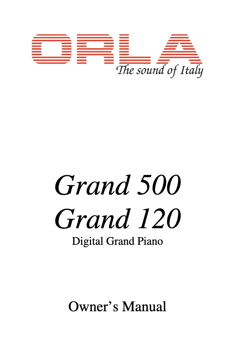 Página 1 del manual Manual de usuario Orla Grand 500