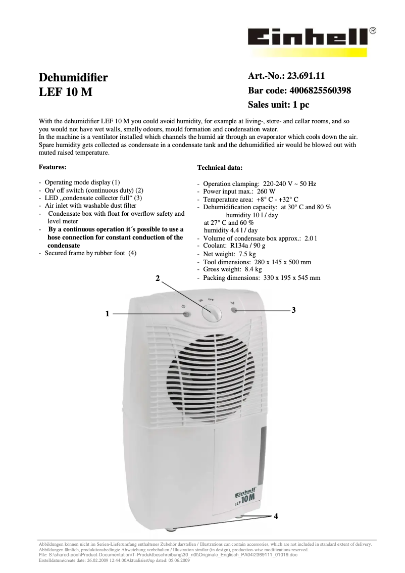 Image de la première page du manuel de l'appareil LEF 10 M