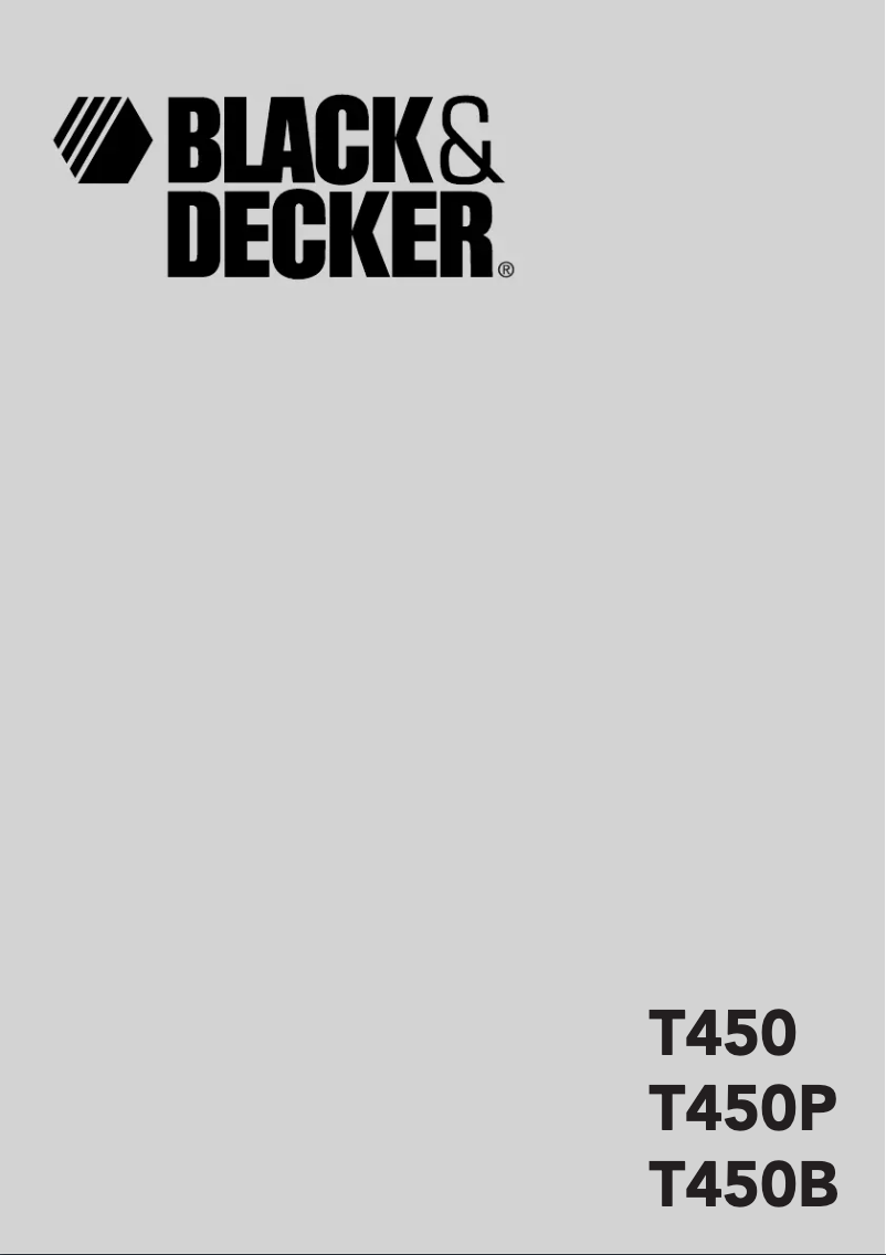 Page n°1 - Manuel utilisateur Black & Decker T450B