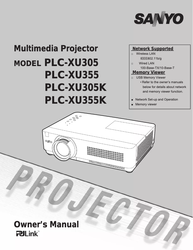 Page 1 de la notice Manuel utilisateur Sanyo PLC-XU305K