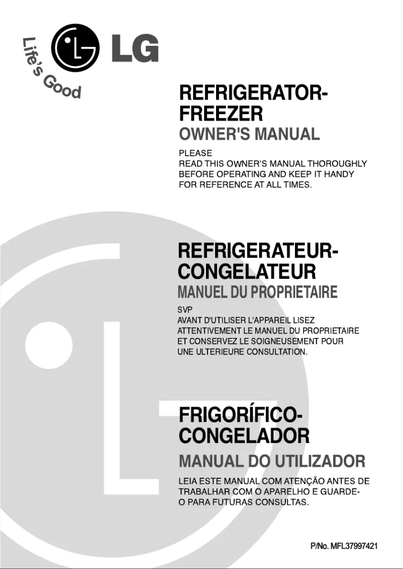 Page 1 de la notice Manuel utilisateur LG GR-M392 YVQ