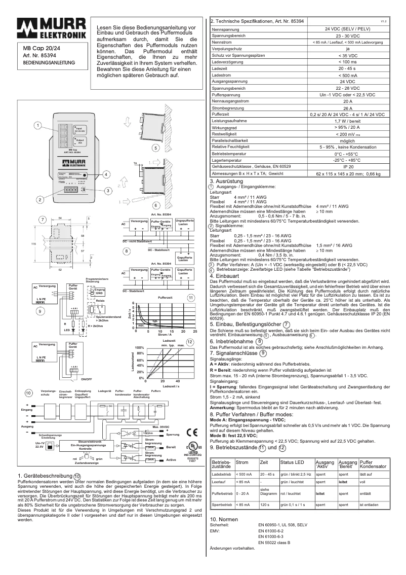 Page 1 of the manual User Manual Murr Elektronik MB Cap 20/24