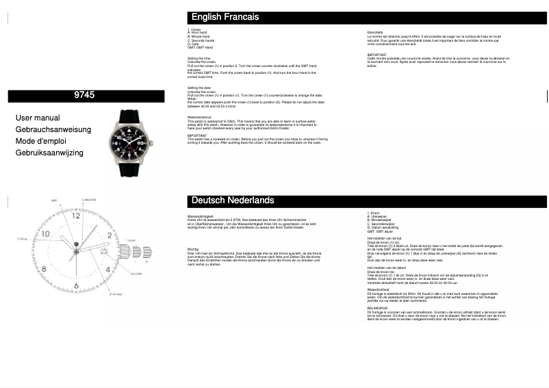 Page n°1 - Manuel utilisateur Davis 9745