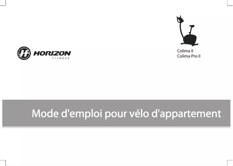 Page 1 de la notice Manuel utilisateur Horizon Fitness Colima II