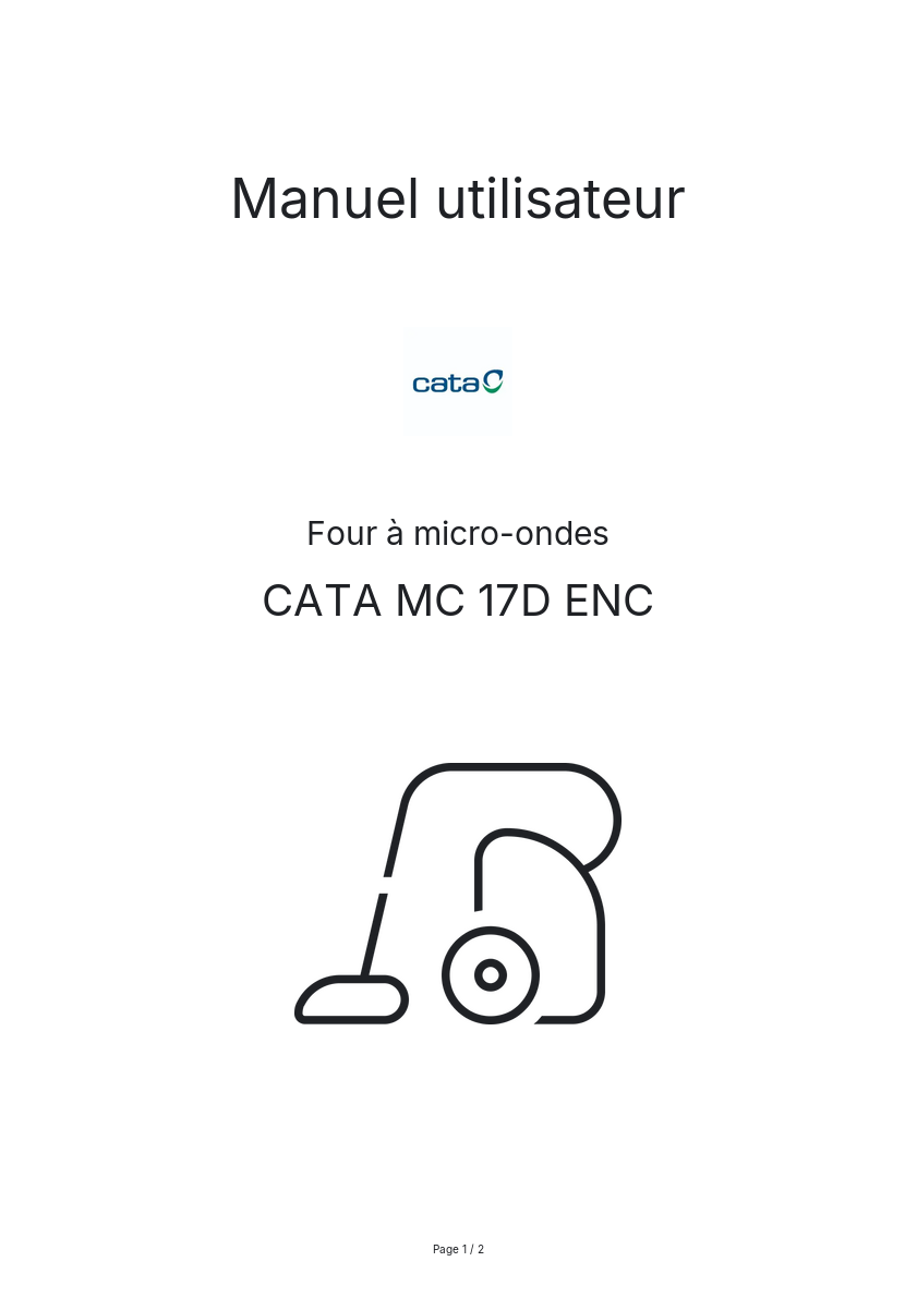 Image de la première page du manuel de l'appareil MC 17D ENC