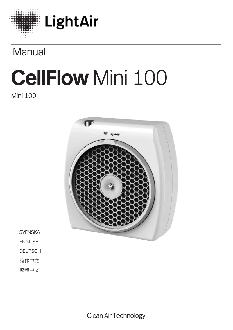 Page n°1 - Manuel utilisateur LightAir CellFlow Mini 100