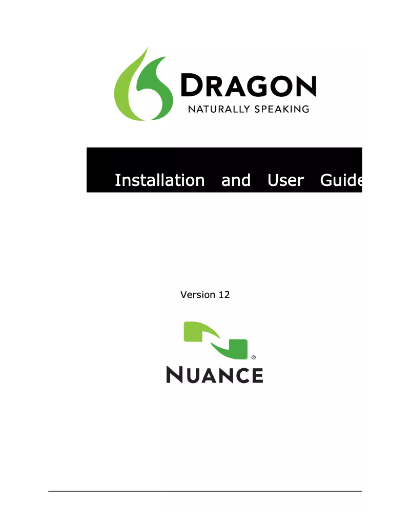 Image de la première page du manuel de l'appareil Dragon Naturally Speaking Premium 12.0 Upgrade