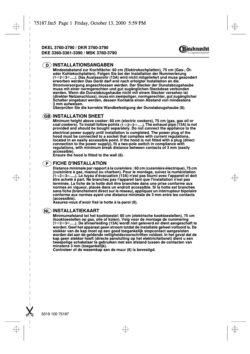 Image de la première page du manuel de l'appareil DKE 3390 SW 01