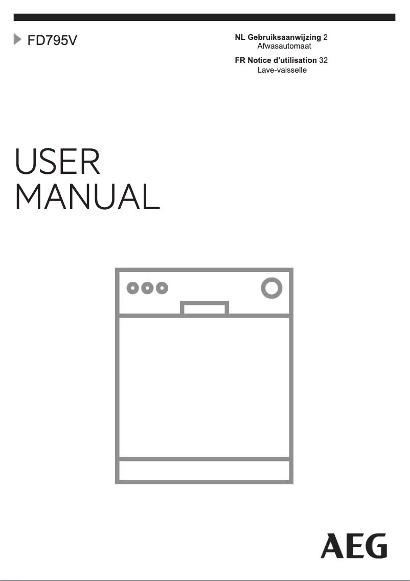 Page 1 de la notice Manuel utilisateur AEG FD795V