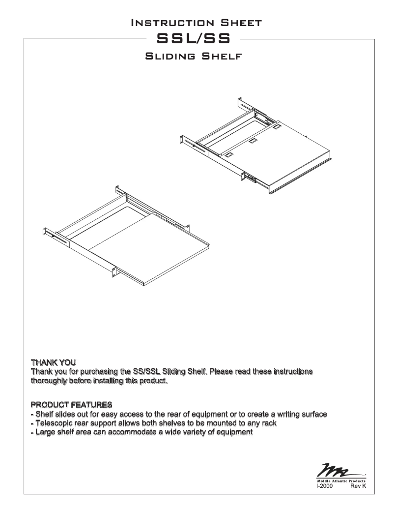 Página 1 del manual Manual de usuario Middle Atlantic SS