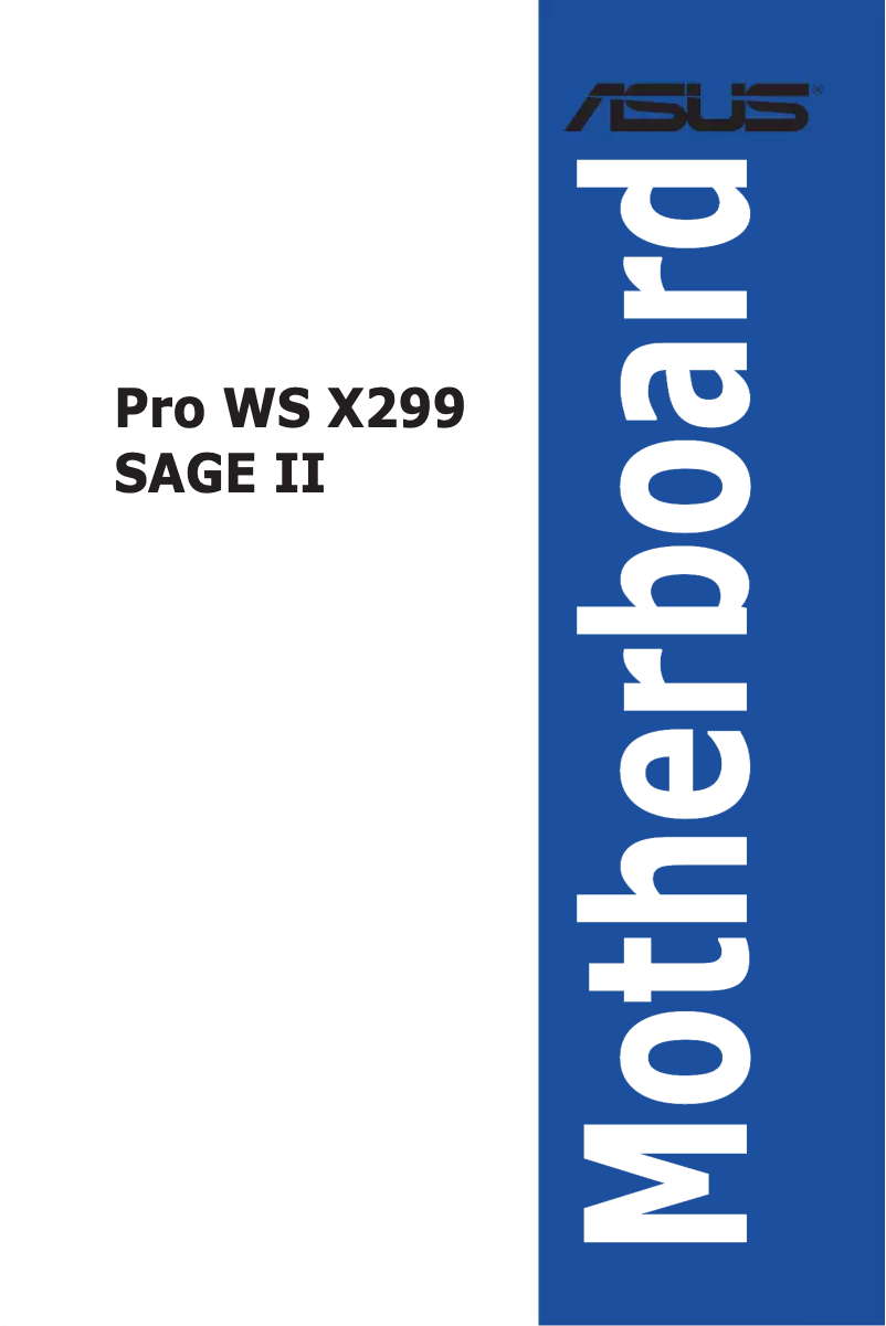 Page 1 de la notice Manuel utilisateur Asus Pro WS X299 SAGE II