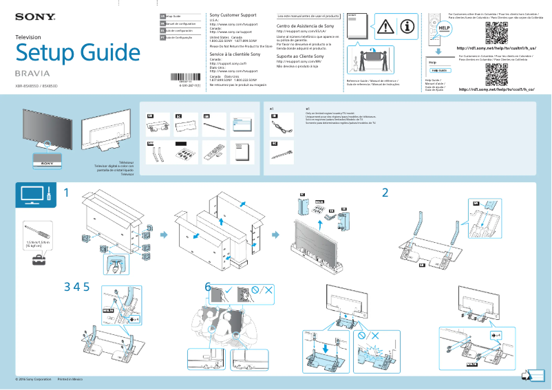 Page 1 de la notice Manuel utilisateur Sony XBR-85X855D