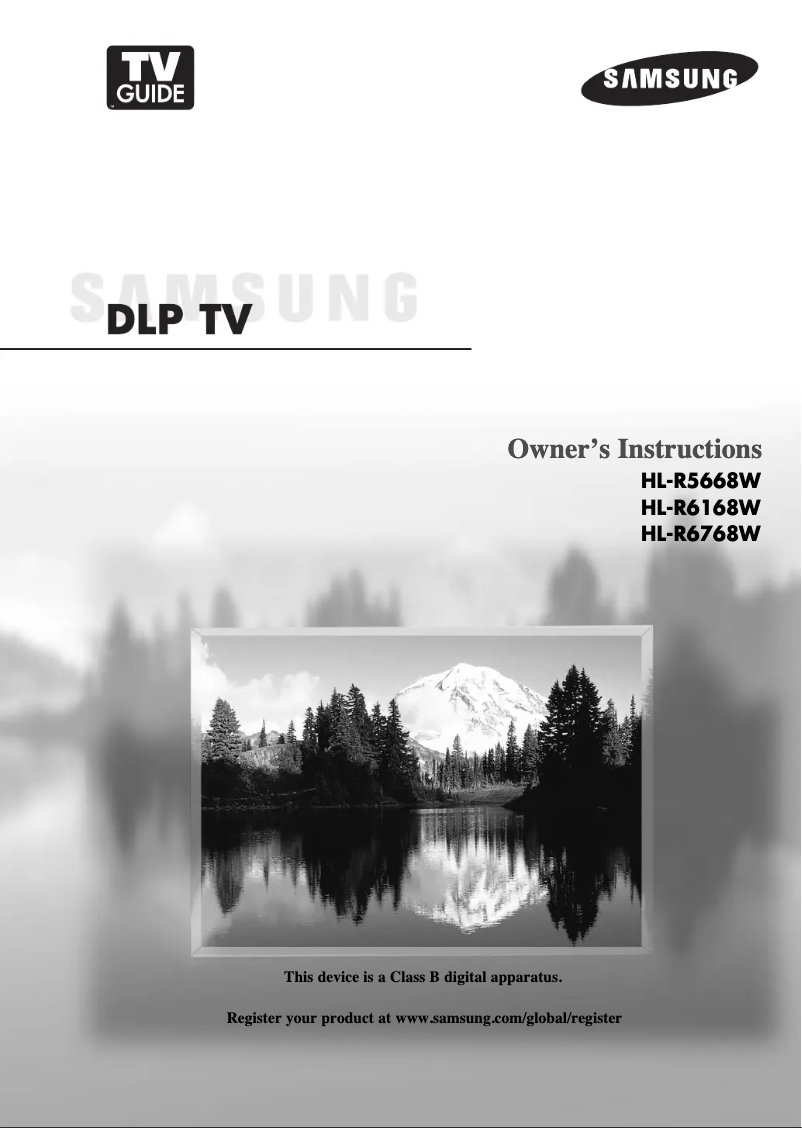 Page 1 de la notice Manuel utilisateur Samsung HL-R6168W