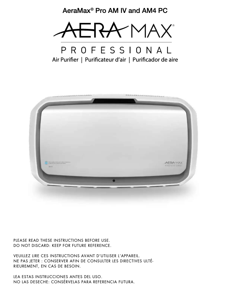 Image de la première page du manuel de l'appareil AeraMax Professional 4