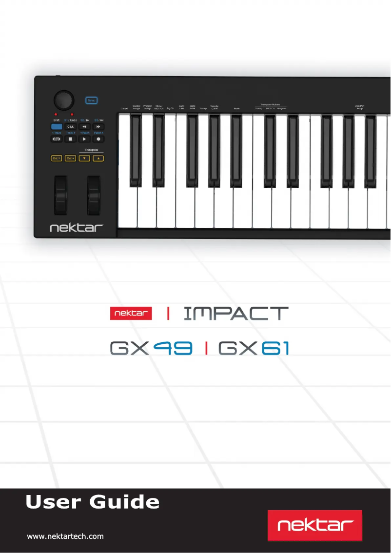 Page 1 de la notice Manuel utilisateur Nektar Impact GX49