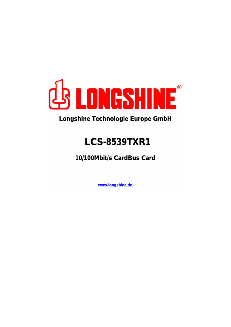 Image de la première page du manuel de l'appareil LCS-8539TXR1