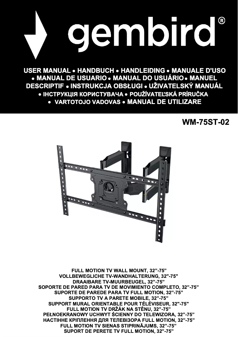 Página 1 del manual Manual de usuario Gembird WM-75ST-02
