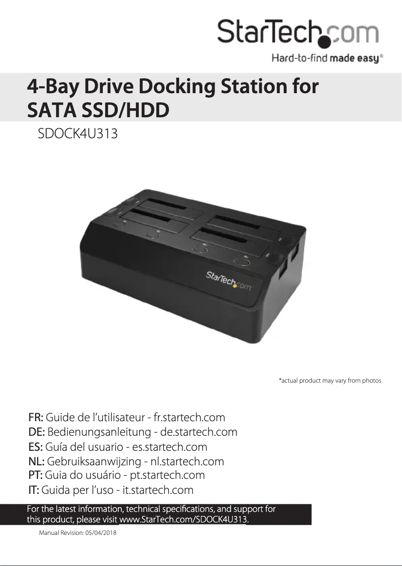 Page 1 de la notice Manuel utilisateur StarTech.com SDOCK4U313