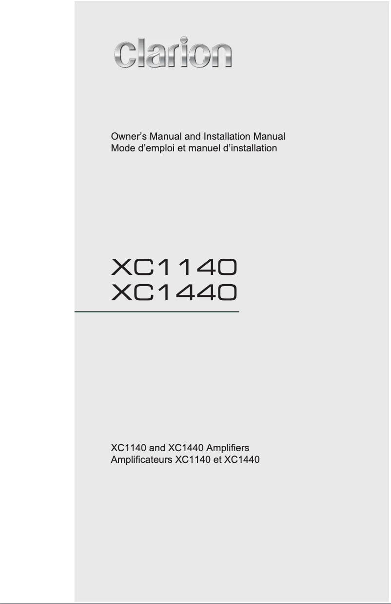 Image de la première page du manuel de l'appareil XC1140